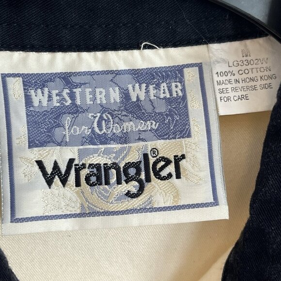 Vtg 80s Womens Wrangler Western Shirt M Native American Concho Feathers Cowgirl - Picture 4 of 15